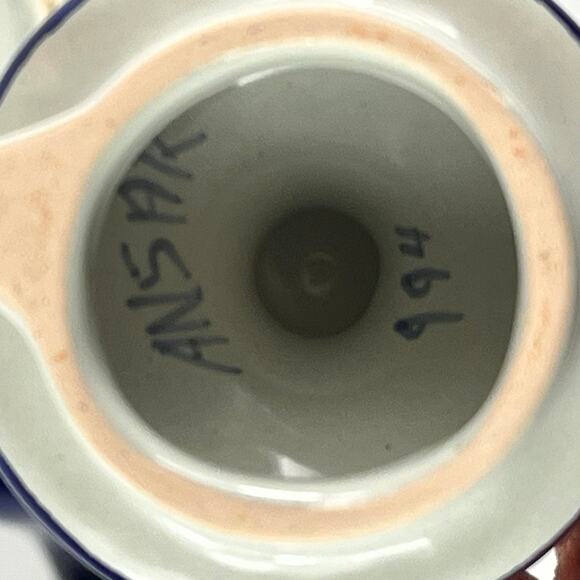 Talavera Pottery Teapot Ansar Puebla Mexico Hand Painted Floral Folk Art 7"x4.5" - Picture 9 of 12